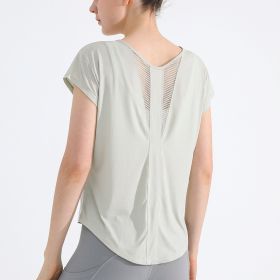 Womens Quick-Dry Sports T-Shirt Yoga Apparel (Option: TX06 Bean Green-M)