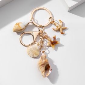 Simulation Shell Conch Starfish Five-pointed Star Pendant Keychain (Option: Style 5)