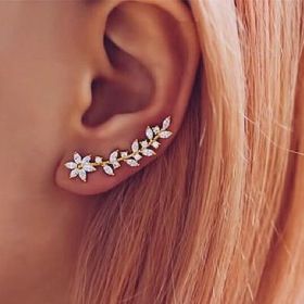 European And American Style Internet Celebrity Earring With Same Kind Full Diamond Flower Earrings For Women (Option: E2330 Gold)