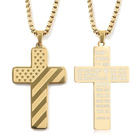 Cross Flag Necklace Hip Hop Titanium Steel (Option: Style 6 Gold)