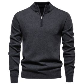 Men's Knitwear Top Half Zipper (Option: 6983 Dark Gray-L)