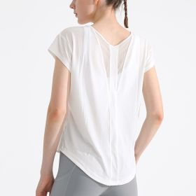 Womens Quick-Dry Sports T-Shirt Yoga Apparel (Option: TX06 Bright Moon White-XL)