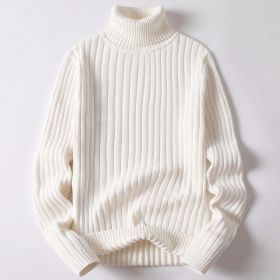 All-matching Men's Clothing Knitted Base Clothes (Option: White-L)