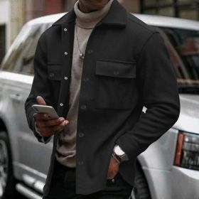 Men's Casual And Fashionable Slim Fit Jacket (Option: Black-S)