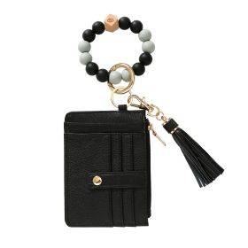 Silicone Bracelet Wrist Keychain Pendant (Option: K68533 Black)