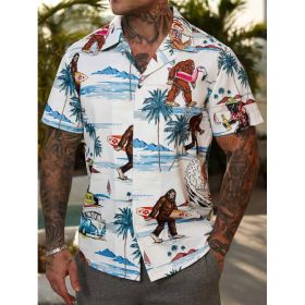 Fashion Men's Casual Floral Print Special-interest Design Shirt (Option: 2 Models-S)