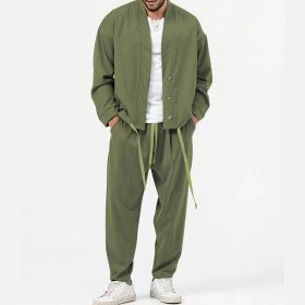 Fashion Men's Korean Style Small Business Suit Coat (Option: Army Green-M)
