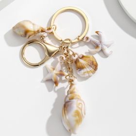 Simulation Shell Conch Starfish Five-pointed Star Pendant Keychain (Option: Style 8)