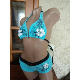 Spring And Summer Fashion Trend Sexy Bikini Suit (Option: Sky Blue Suit-M)