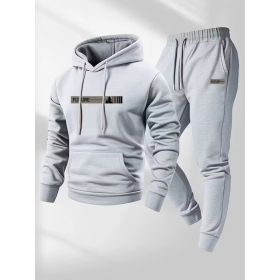 Women's Loose-fit Hoodie Jacket With Long Sleeves And Matching Pants (Option: Light Gray 11-S)