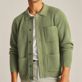High-density Sweater Shirt Collar Long Sleeve (Option: Green-L)