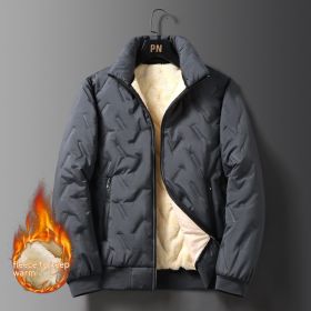 Berber Fleece Cotton Coat Fleece-lined Thickened Cold Protection Warm Winter (Option: Gray-XL)