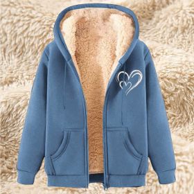 Sweater Men's Fleece-lined Thickened Men's Winter Lambskin (Option: 17 Light Blue-M)
