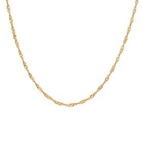 Clavicle Chain Stainless Steel Plated 18K Water Wave Chain Bracelet (Option: Water Wave Chain Necklace)