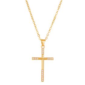 Diamond Cross Necklace Female Cross Pendant Clavicle Chain (Option: KC Gold K1351)