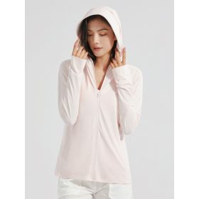 Ice Silk Big Brim Detachable Face Cover Ultraviolet-proof Sun-protective Clothing (Option: Women's Ice Mist Pink-XL)