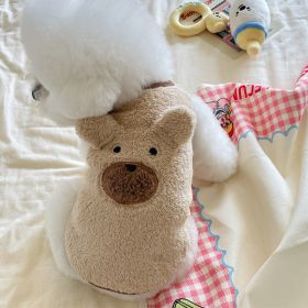 Winter Clothes Fleece-lined Warm Dog Cute Clothes (Option: Apricot-L)