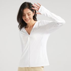 Ice Silk Big Brim Detachable Face Cover Ultraviolet-proof Sun-protective Clothing (Option: Women's Jade White-XL)