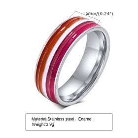 Ring Color 8mm Men's Same Color Flag Ring Foreign Trade Jewelry Wholesale Rainbow Color (Option: 040 Style-No 9)