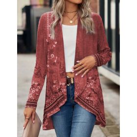Shawl Small Suit Cardigan Outer Wear Ethnic Style (Option: Red-XXL)