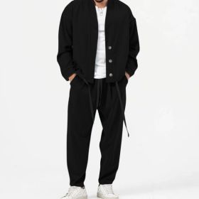 Fashion Men's Korean Style Small Business Suit Coat (Option: Black-S)