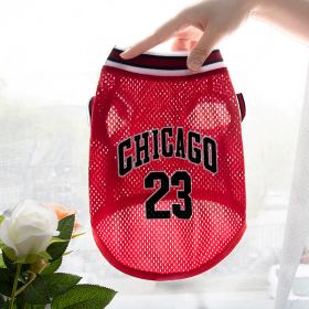 Pet Clothes Basketball Vest Large Mesh Summer Dog Clothes (Option: Basketball Wear No 23 Red-M)
