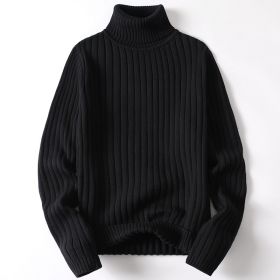 All-matching Men's Clothing Knitted Base Clothes (Option: Black-L)