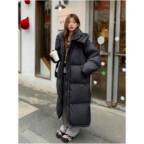 Women's Winter Thicken Cotton Clothes Coat (Option: Black-L)