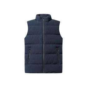 Plus Size Cotton Clothes Vest Coat Men's Thickened (Option: Navy Blue-7XL)