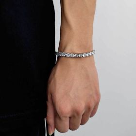 Tennis Chain Zircon Bracelet Fashion Brand Hip Hop (Option: Platinum Width 6mm-Bracelet 9 Inches)