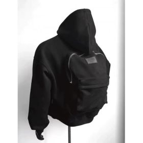 Back Schoolbag Design Men's Coat Flower Gray (Option: Black-3XL)