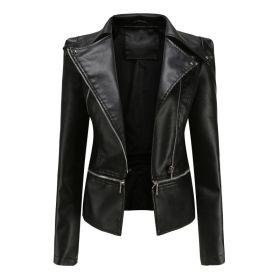 Motorcycle Leather Jacket (Option: Black-3XL)