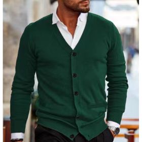 Men's Clothing Sweater Coat Autumn And Winter (Option: Dark Green-XXL)