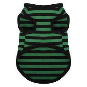Summer Thin Cotton Striped Vest Dog Clothes (Option: Green Cotton Stripes-S)