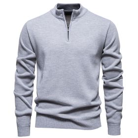 Men's Knitwear Top Half Zipper (Option: 6983 Light Gray-XL)