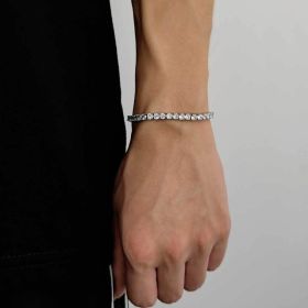 Tennis Chain Zircon Bracelet Fashion Brand Hip Hop (Option: Platinum Width 4mm-Bracelet 8 Inches)