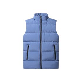 Plus Size Cotton Clothes Vest Coat Men's Thickened (Option: Cloudy Blue-5XL)
