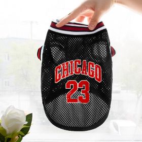 Pet Clothes Basketball Vest Large Mesh Summer Dog Clothes (Option: Basketball Wear No 23 Black-S)