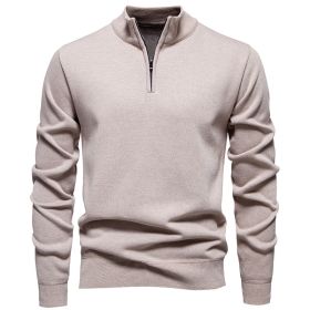 Men's Knitwear Top Half Zipper (Option: 6983 Beige-XL)
