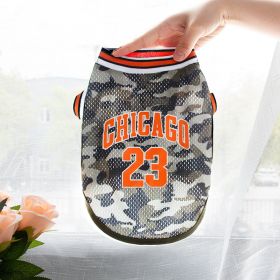 Pet Clothes Basketball Vest Large Mesh Summer Dog Clothes (Option: No 23 Camouflage-L)