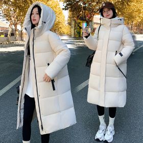 Cold-proof Cotton-padded Jacket Cotton Clothes Korean Thick Fashion (Option: White-XL)