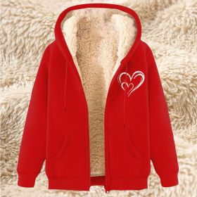 Sweater Men's Fleece-lined Thickened Men's Winter Lambskin (Option: 17 Red-4XL)