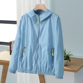 New Summer Mens Loose-Fit Plus-Size Sun-Protective Top That Also Repels Mosquitoes And Insects (Option: Blue-3xl)