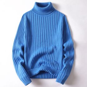 All-matching Men's Clothing Knitted Base Clothes (Option: Blue-XL)